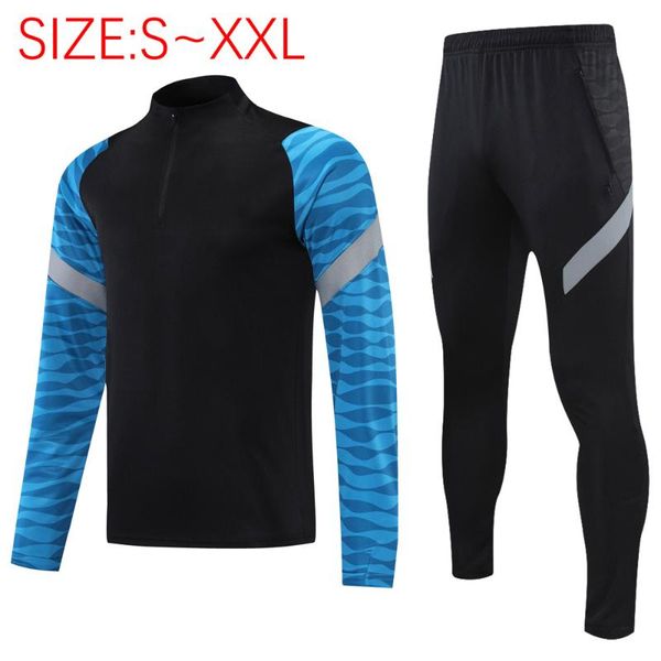

gym clothing arrival black and blue football team club men training tracksuits soccer jacket, White;black