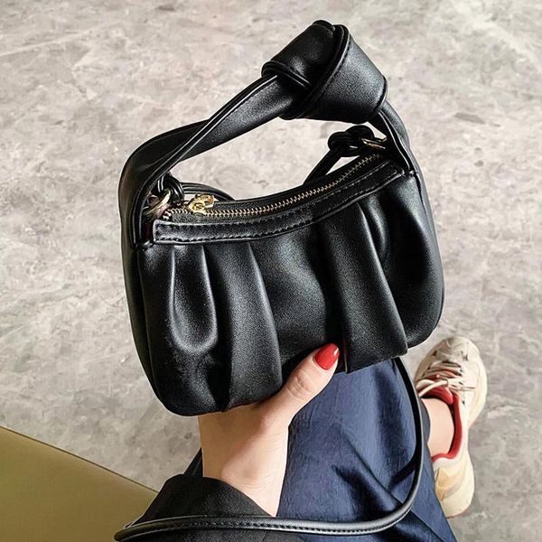 

evening bags women folds crossbody designer for pu leather bag 2021 trend shoulder handbags female travel lady tote