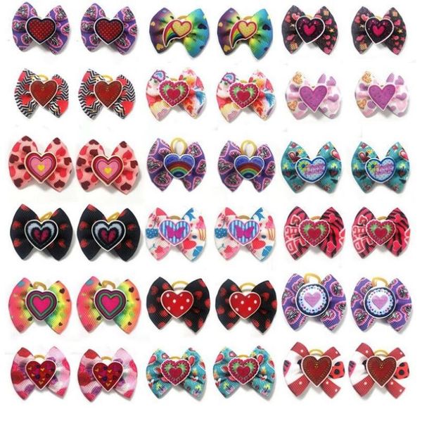 

50pic/set pet valentine's day tiara teddy yorkshire love bow band ornament headdress holiday party color random s dog apparel
