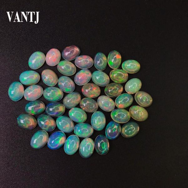 

cluster rings vantj natural ethiopian colorful opal 1pc oval precious loose gemstones for silver gold diy jewelry gift, Golden;silver