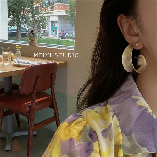 

hoop & huggie earrings korean fashion punk accessories gothic style simple vintage cool women's, Golden;silver