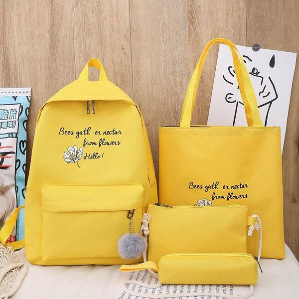 

backpack korean version of the shoulder bag small fresh high school primary and secondary students campus canvas
