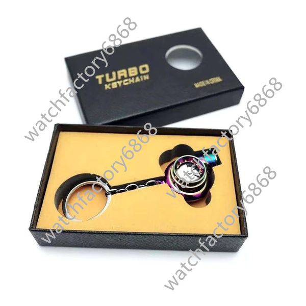 

jewelry keychain car turbo pendant business gift with box, Slivery;golden