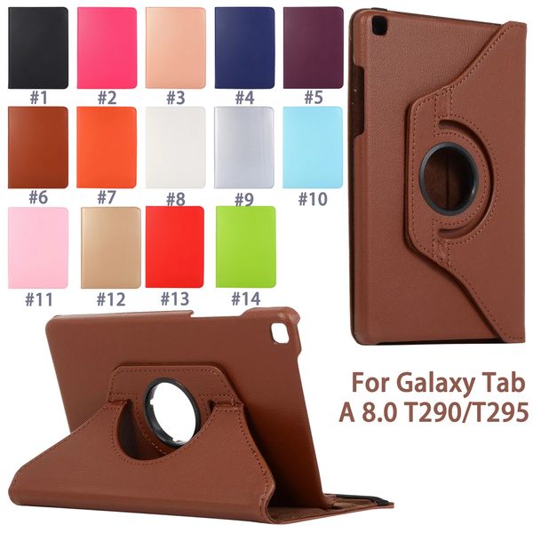 Custodia tablet con rotazione a 360° per Samsung Galaxy Tab T290/T307/T380/T500/T510/T590/P200, copertura con supporto flip in pelle PU con trama litchi multi angolo di visione, 1 pezzo, vendite minime/miste