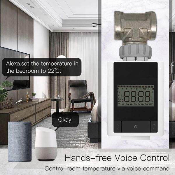 

smart home control intelligent temperature valve programmable household regulating zigbee 3.0 tuya app remote