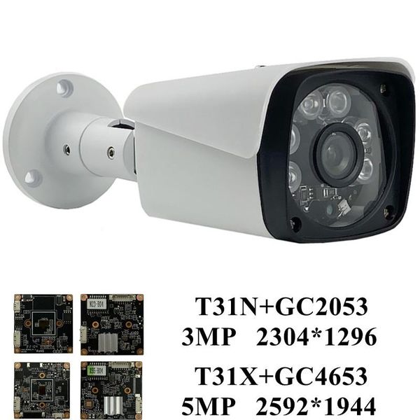 

cameras 5/3mp ip metal camera outdoor ip66 waterproof t31x+gc4653 2592*1904 t31n+gc2053 2304*1296 onvif motion detection radiator
