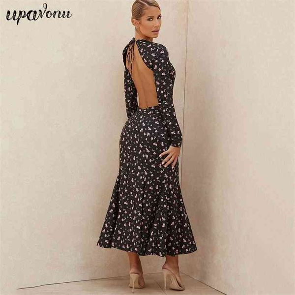 

women's mermaid print dress o-neck long sleeve bodycon halter club midi celebrity party 210524, Black;gray