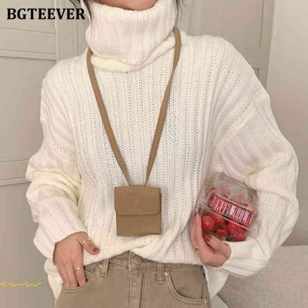 

sweaters casual loose warm turtleneck pullover sweaters women long sleeve female solid knitwear vintage knitted jumpers d0q0, White;black