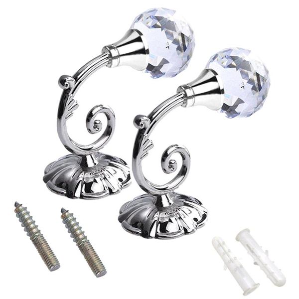 

pcs/set metal hooks hanger crystal glass curtain holdback wall tie back holder luxurious window accessories drop other home decor