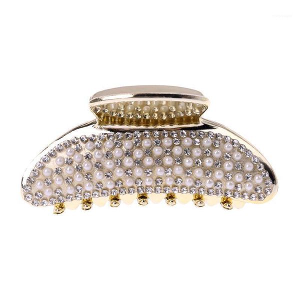 

women lady korean style hair crab clamp clip full rhinestone accessories1