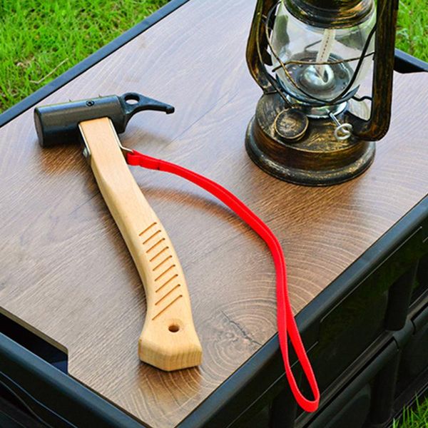 

hand tools camping tent peg hammer multifunctional iron nail puller wooden handle extractor claw home outdoor