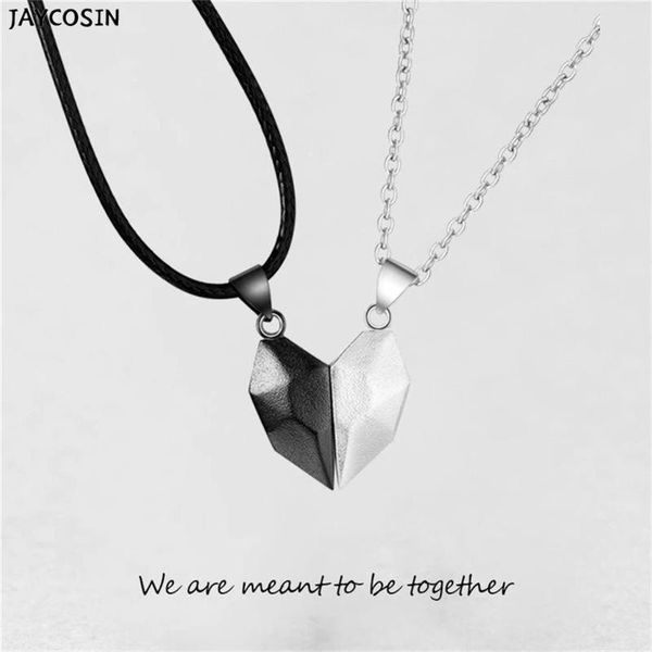 

pendant necklaces necklace magnetic black and white matching couple anniversary stitching creative love fragments, Silver