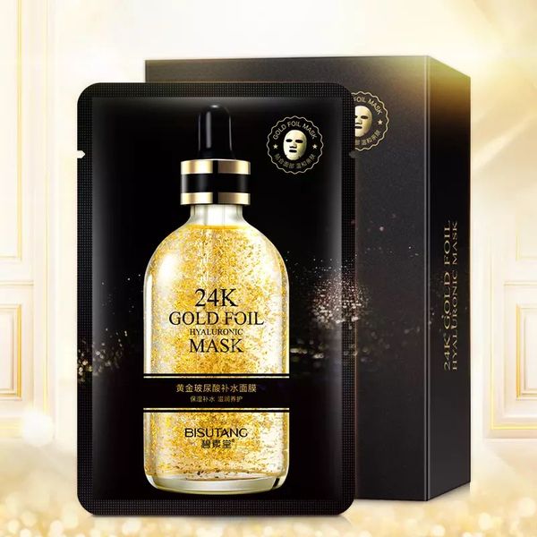 

24k gold hyaluronic acid moisturizing film moisturizing tightening brightening anti-wrinkle and skin care face mask bea046