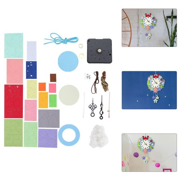 

wall clocks 1 set diy fabric clock kit cartoon hanging craft