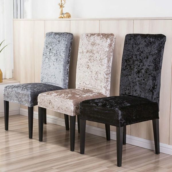 

chair covers velvet shiny fabric 1/2/4/6 pieces universal size stretch seat case slipcovers for dining room