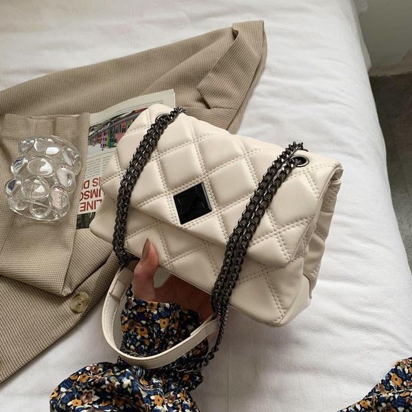 

evening bags embroidery thread small pu leather crossbody for women 2021 women's luxury trending chain shoulder handbags purses