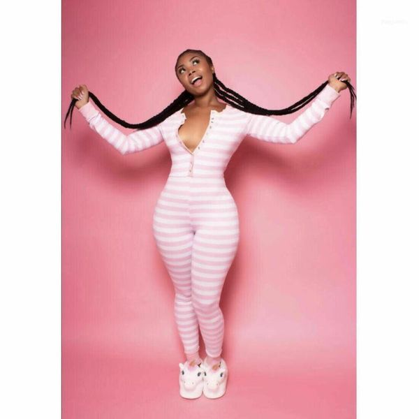 

women's jumpsuits & rompers womens one piece jumpsuit striped romper bodycon long sleeve bodysuit kawaii for women1, Black;white