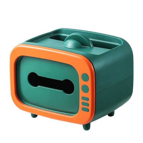 

1pc multi-purpose tissue container deskstorage box for home (orange green) boxes & napkins
