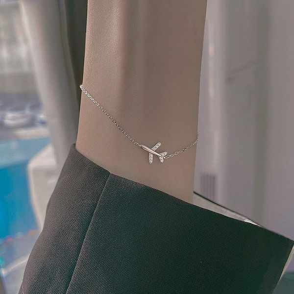 

link, chain women jewelry plane bracelet 2021 design silvery plating selling charm for girl lady gifts, Black