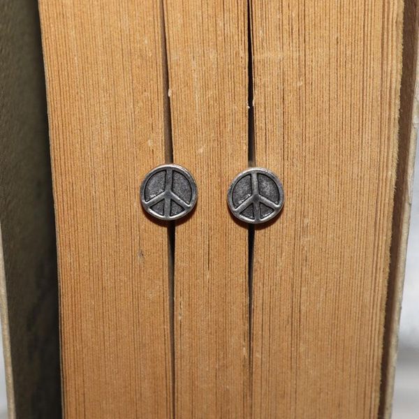 

stud personality retro silver color mini geometric pattern earrings men women punk biker jewelry gift, Golden;silver