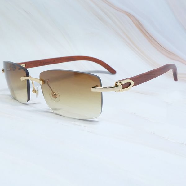 

designer sunglasses 2021 mens rimless wooden carter`s fashion summer shades color craved wood luxury sunglass for women gafas sol, White;black