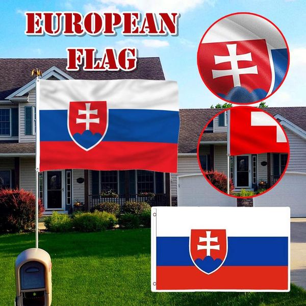 

party decoration 90 x 150cm slovakia national flag 100% polyster anti-uv digital printing king country banner family decorati