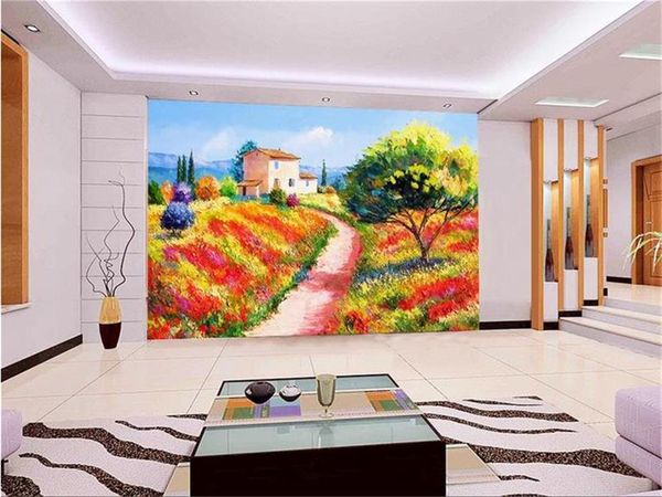 

wallpapers custom size 3d po wallpaper living room mural tree and rural landscape oil painting sofa tv background for walls