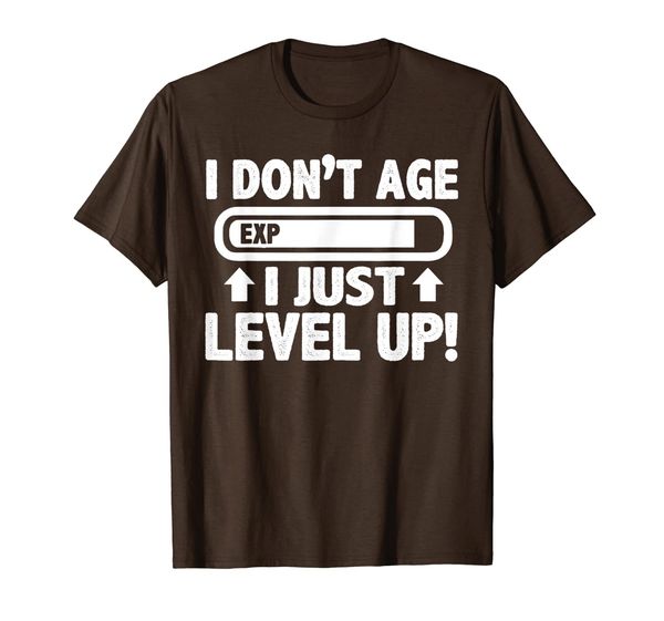 

i don't age i just level up tshirt - funny gaming shirts, White;black