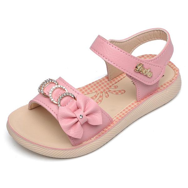 

summer girls sandals kids princess beach shoes rhinestone bow sweet, Black;red