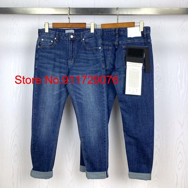 

men's jeans 2021 spring back pockets patch men women washed straight cross embroidery badge blue