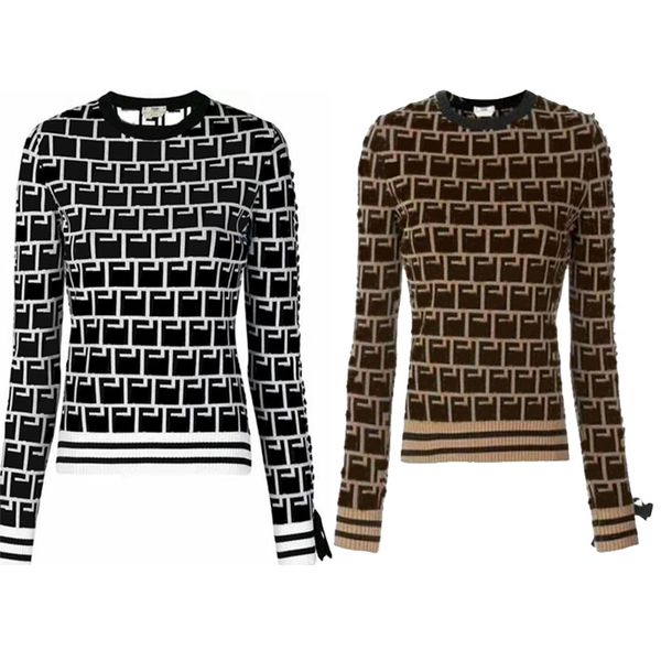 

2022 women's designer sweaters casual knit dress contrast color long sleeve autumn fashion wear classic letter pattern lady knitwear l, White;black