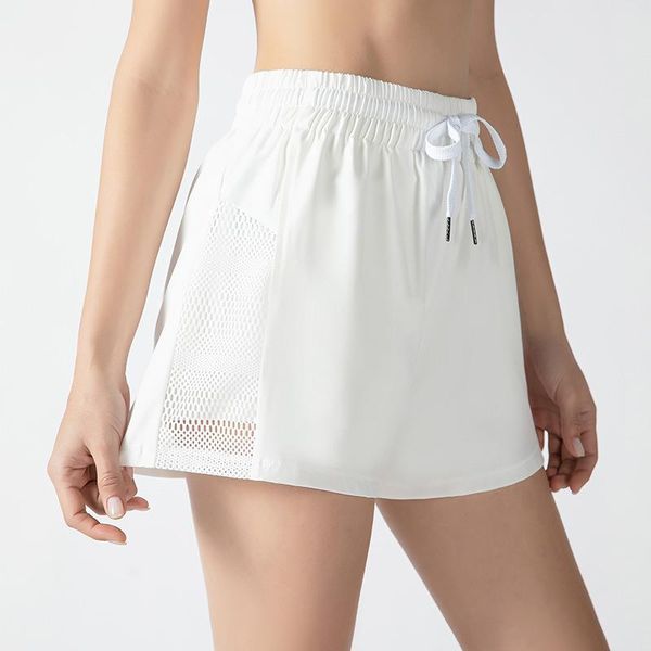 

women summer 2 in 1 high waist loose bandage fitness shorts breathable mesh hollow quick-drying running training yoga outfit