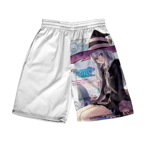 

men's shorts the journey of elaina 3d print summer holiday women men elastic waist japan streetwear casual style beach, White;black
