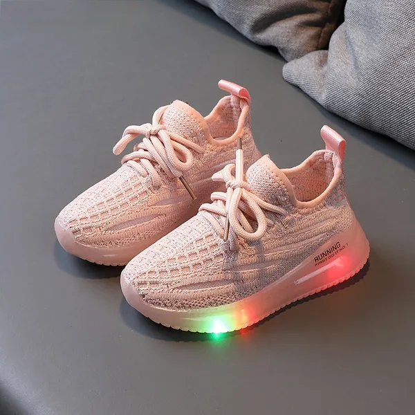 

size 21-30 childrens led shoes boys girls lighted sneakers glowing shoes for kid sneakers boys baby sneakers with luminous sole, Black;red