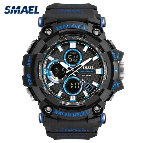 

wristwatches smael fashion men sports watches man analog military digital quartz wirstwatch male watch black blue clockes zegarki meskie, Slivery;brown