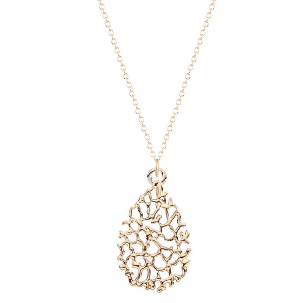 

pendant necklaces arrival teardrop filigree necklace for women gold bridesmaid geometry shape jewelry wedding accessories, Silver