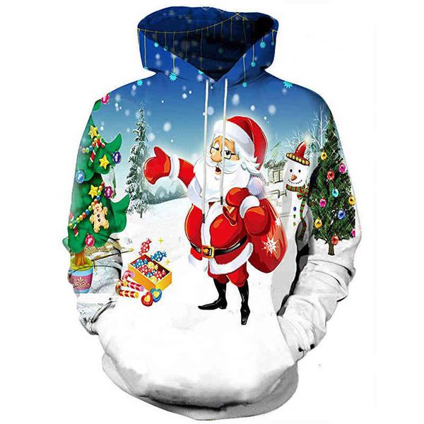 

men's hoodies & sweatshirts european and american christmas sweater 3d printed big digital snowman loose with hoodie sweatshirt lovers, Black