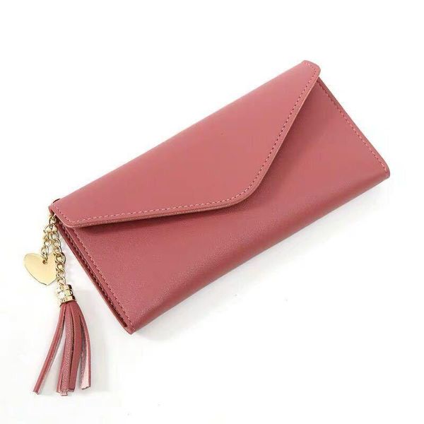 

wallets spring and summer long section trendy heart pendant simple fashion multi-function lychee pattern women wallet purses solid, Red;black