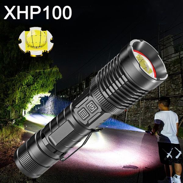 

other led lighting 30000lm xhp100 torch micro usb rechargeable powerbank 26650 battery aluminum zoomable lantern lig