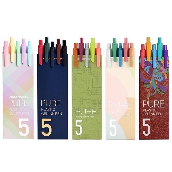 

gel pens kaco shuyuan 0.5mm pure color body macaron retro morandi style water-based ink student office writing pen