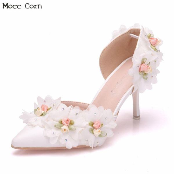 

dress shoes women wedding bridal high heel white crystal bride bridesmaid ladies prom pumps party princess zapatos mujer, Black