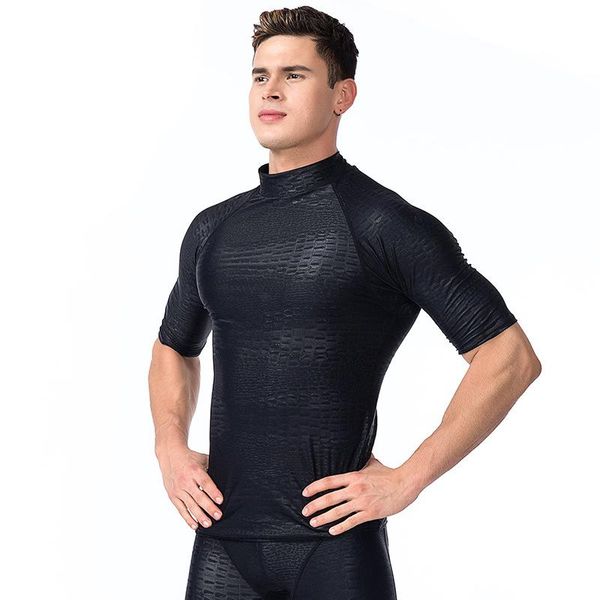 

one-piece suits sbart men rash guard surfing diving swimwear short sleeve snorkeling suit swim floatsuit prevent jellyfish