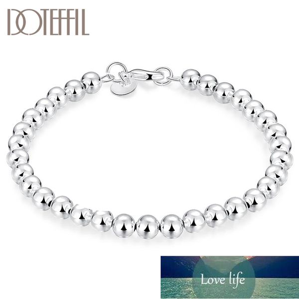 

doteffil 925 sterling silver 6mm circle shape bead bracelet for women wedding engagement party jewelry, Black