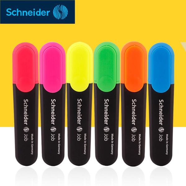 

highlighters schneider job 150 colour fluorescent pen marking student marker in germany 12 colours choose non-toxic environmentally friendly, Black;red