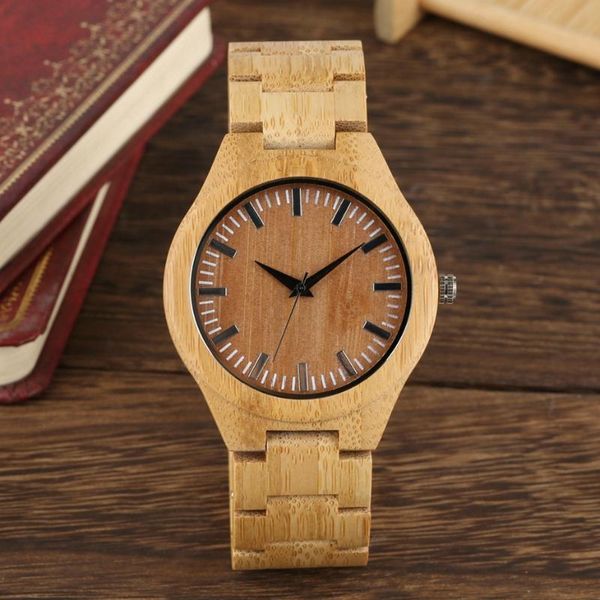 

wristwatches men's watch coffee dial wooden for men full natural bamboo wood bracelet clasp male clock retro wristwatch relojes hombre, Slivery;brown