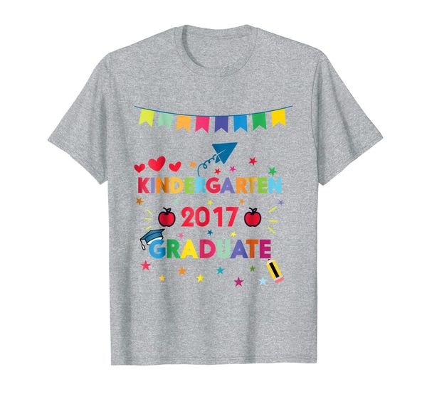 

kindergarten graduation 2017 t-shirt last day of school gift, White;black