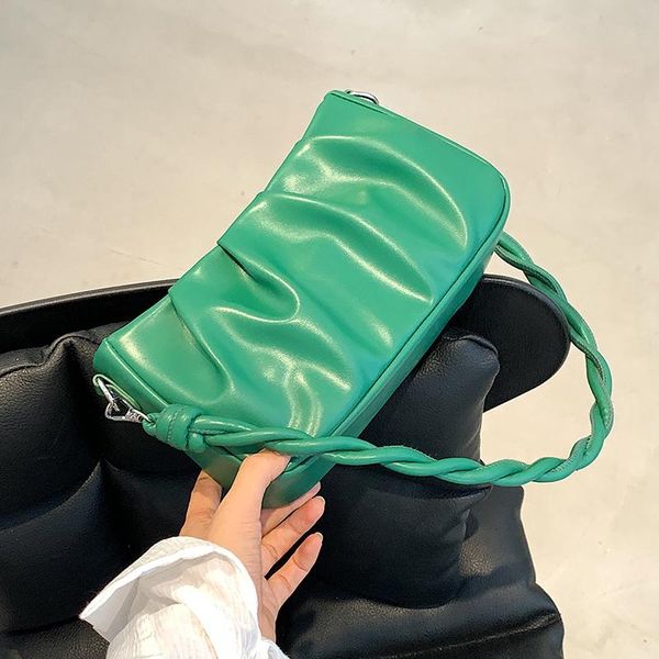 

evening bags green rope belt small pu leather crossbody for women 2021 designer lady trending shoulder purses and handbags