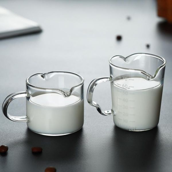 

thickened glass double-mouth milk cup mini glasses coffee cups with scale wine
