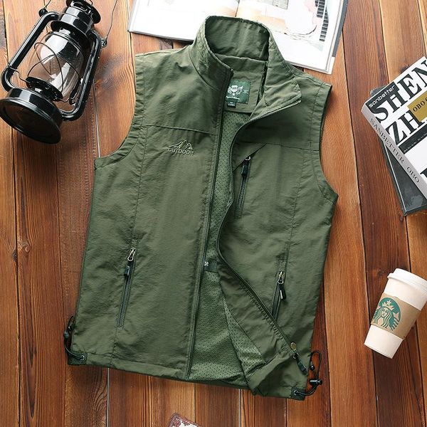 

men's vests plus size 7xl vest men tactical sleeveless jackets summer casual breathable pographer waistcoat outdoor fishing travel, Black;white