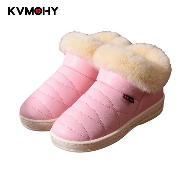 

house slippers women shoes fashion indoor pu leather ladies slipper couple men warm slides bedroom pantoufle femme, Black